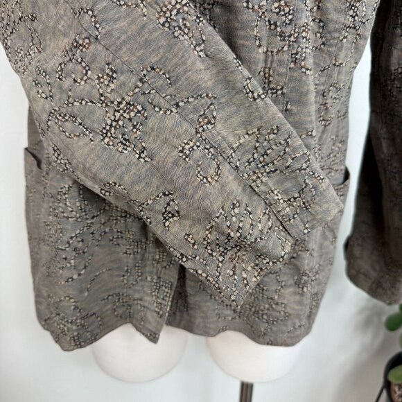 Christopher Banks‎ Womens Taupe Batik Style Button Up Jacket - Picture 2 of 13